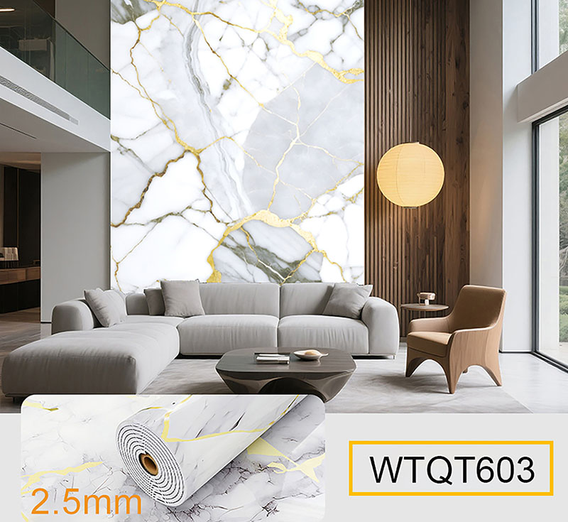 Marble Wall Stickers 1.2m_3m Vinyl Foam Roll Wallpaper 2