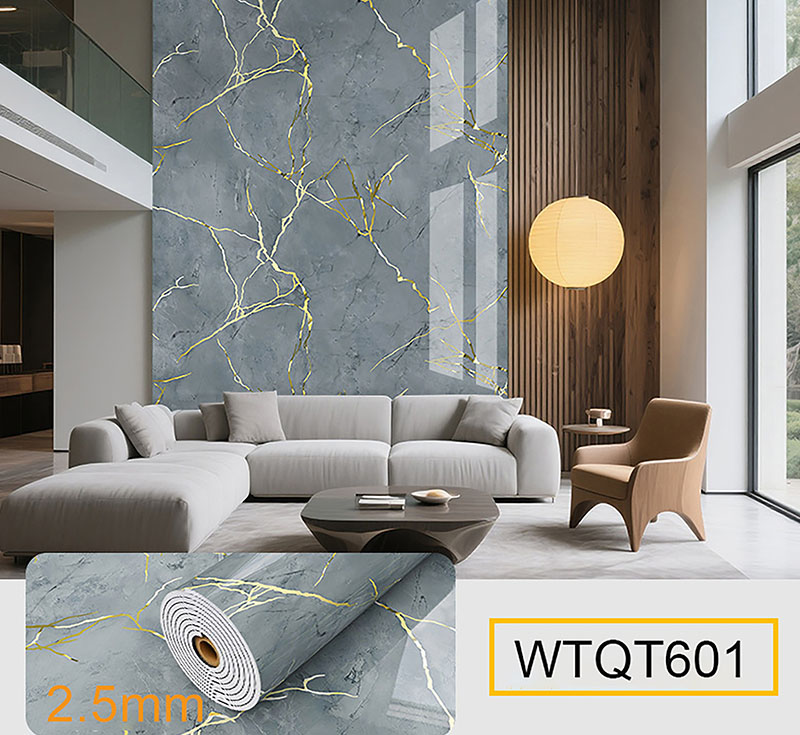 Marble Wall Stickers 1.2m*3m Vinyl Foam Roll Wallpaper