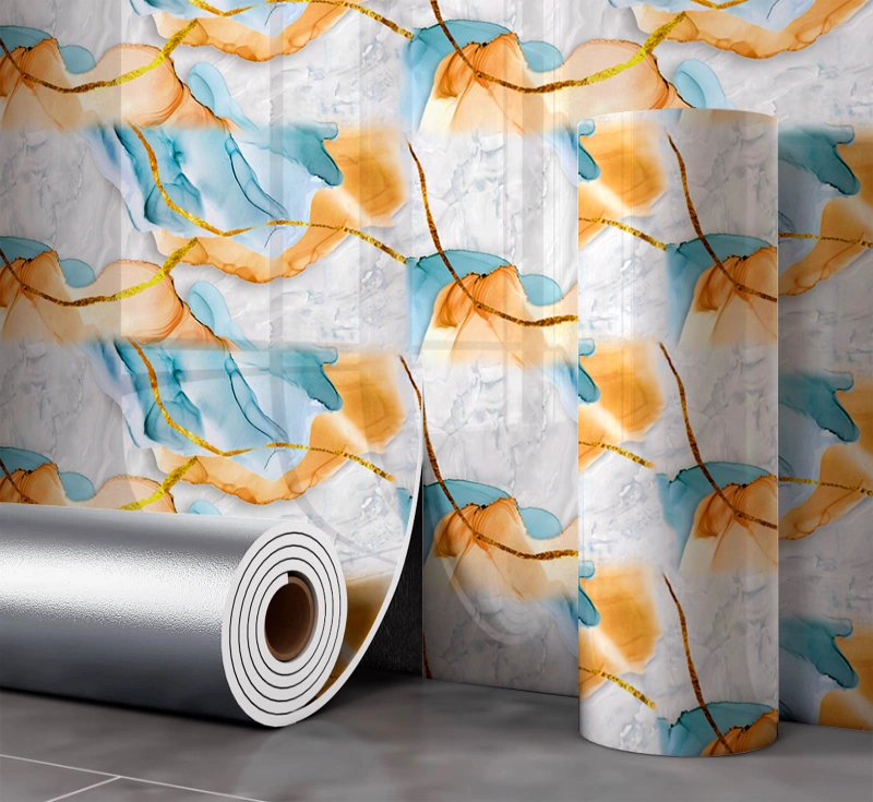 Hot Selling PVC Self-adhesive Marble Design Wall Sticker Decor Wallpaper Thickened Peel and Stick Wallpapers for Bathroom