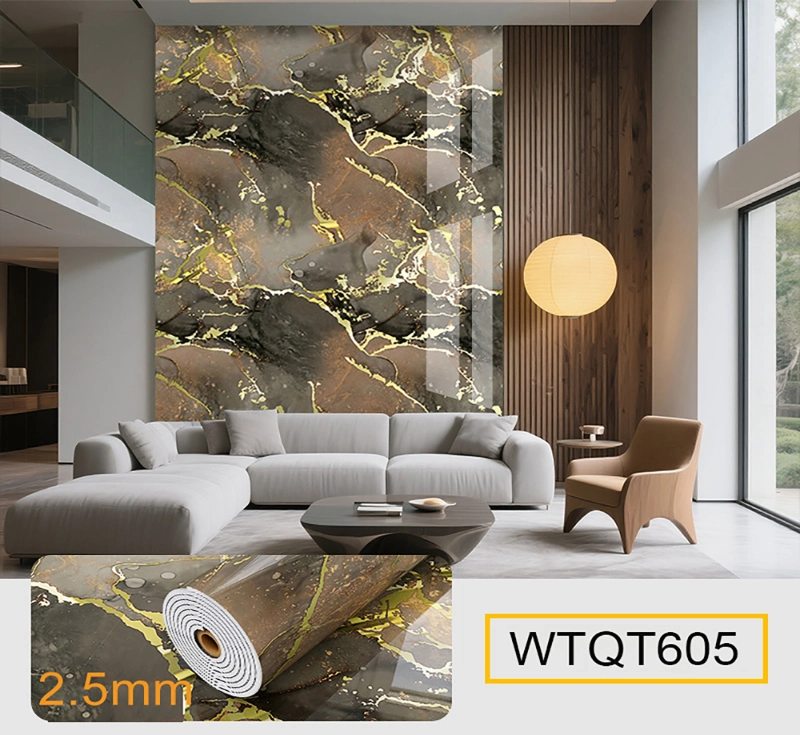 Easy Install Marble Pattern Wall Sticker Self-Adhesive Wallpaper Roll Decorative Wall Decal Roll