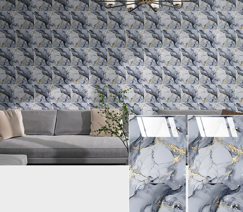 40pcs Premium Marble Effect Wall Panels, PET Self-Adhesive Foam Wall Tile Sticker