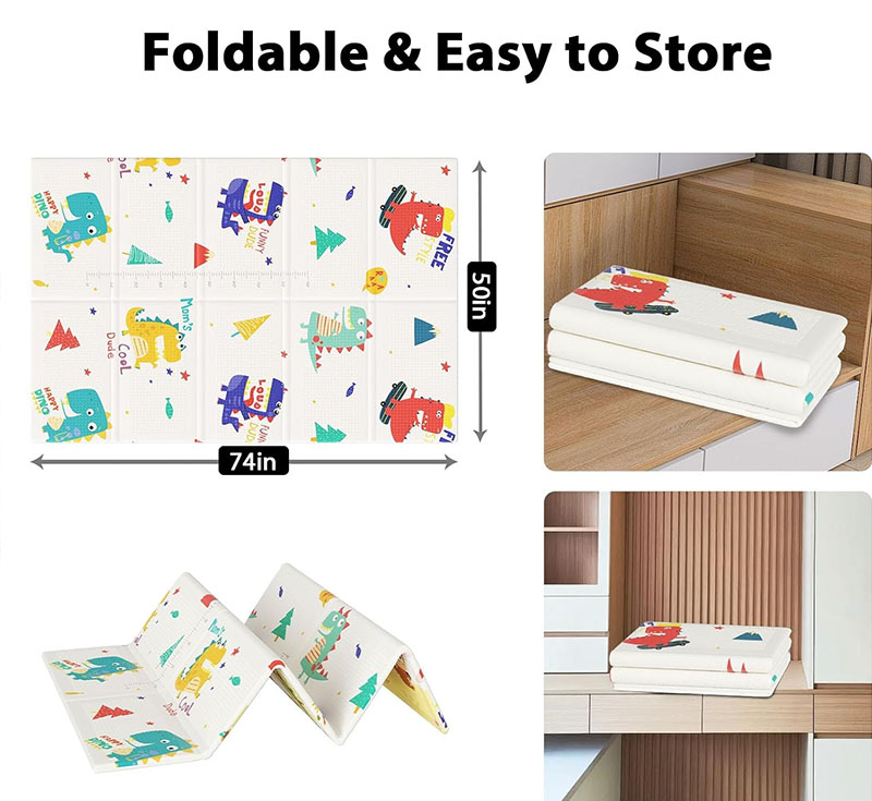 Baby Care Play Mat Reversible Foldable Waterproof Play Mat for Infants, Babies, Toddler, and Kids
