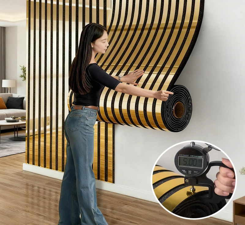 Anti-Collision Thickened Mirror Grille Wall Sticker Waterproof Self-Adhesive Peel and Stick for Home