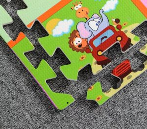 Lovely Animal Scene 6 Tiles Interlock Puzzle Mat_