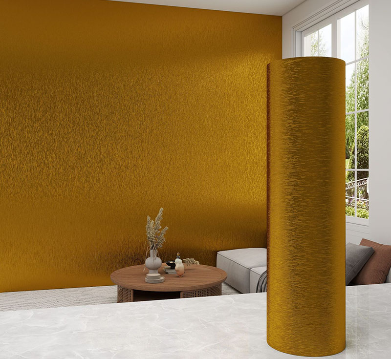 Self-adhesive Brushed Gold XPE Wall Sticker Mirror Metal Imitation Stainless Steel Refurbished Refrigerator Cabinet Door Sticker6