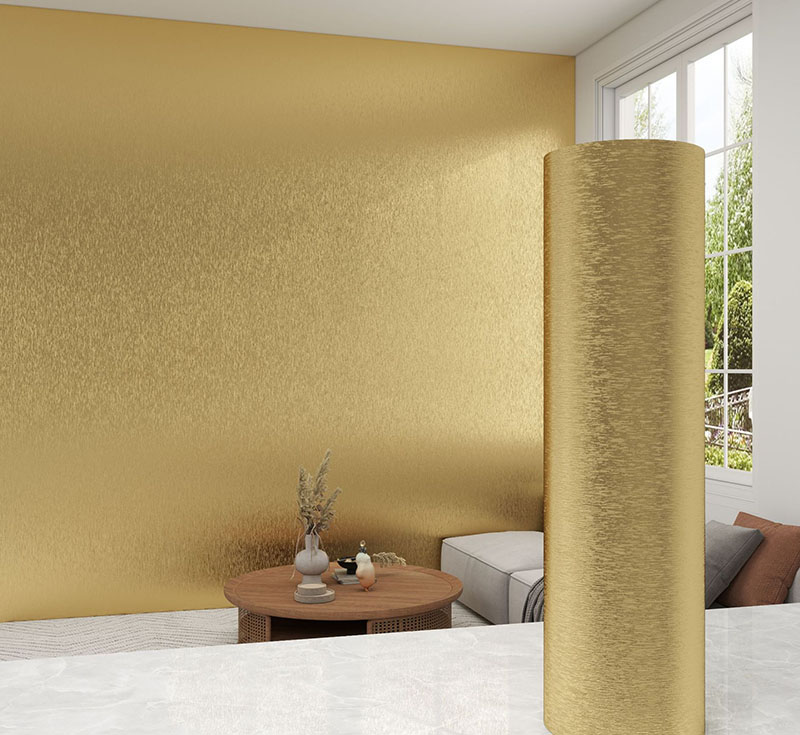 Self-adhesive Brushed Gold XPE Wall Sticker Mirror Metal Imitation Stainless Steel Refurbished Refrigerator Cabinet Door Sticker8