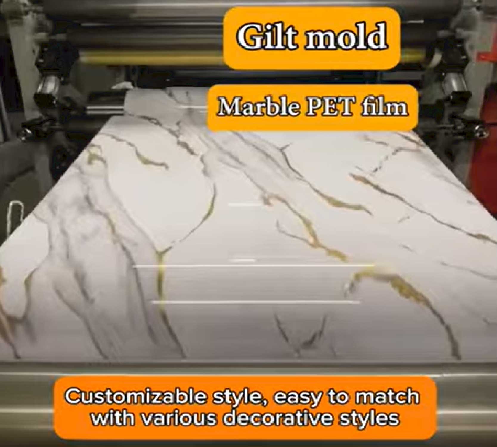 Marble wall sticker printing & gilding