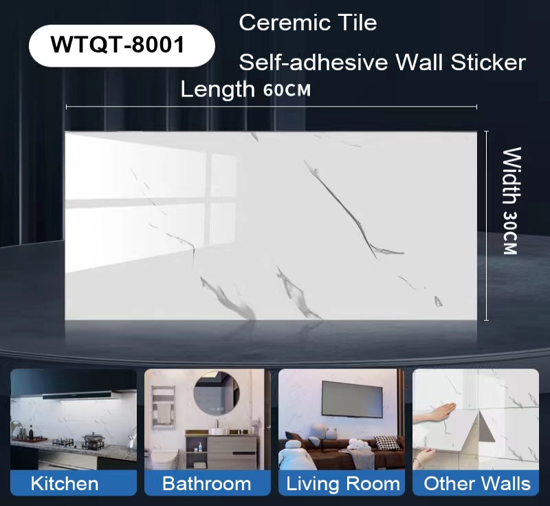 Living Room Wall Decoration Imitation Marble Tile Stickers 30pcs Pack Luxury Marble Look