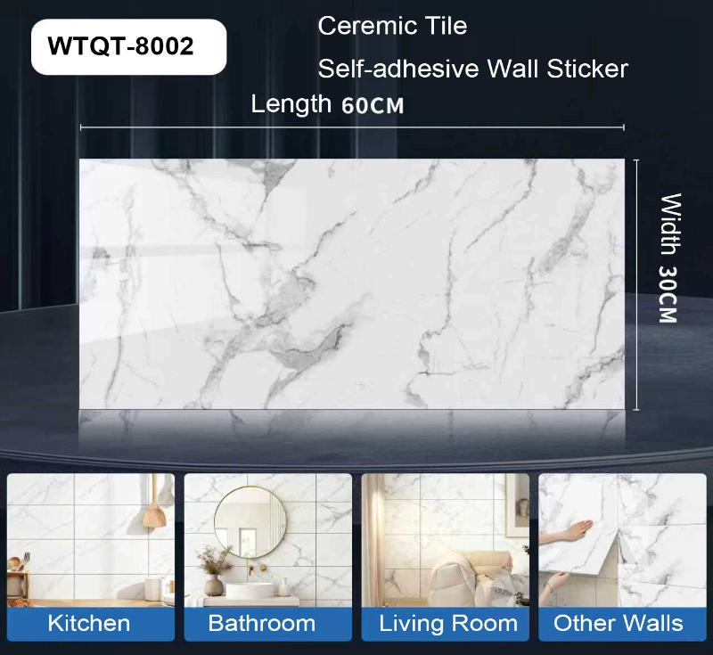 Furniture Surface Imitation Marble Tile Wall Stickers 30x60cm 60x60cm No Glue Imitation Ceramic