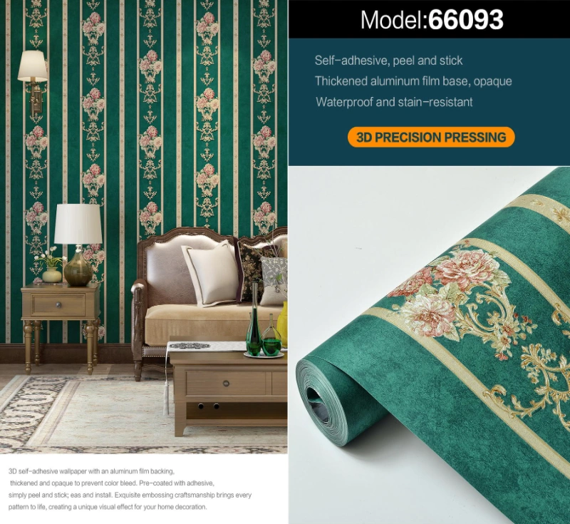 Embossed Classic Retro Pastoral Wallpaper Textured Wall Decor