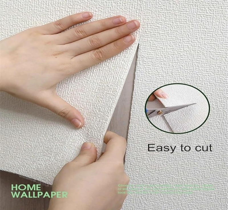 Easy Cut Home Wallpaper 3D Linen Wall Decor Rolls DIY Decoration Wall Sticker