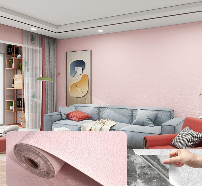Linen 3D Wall Panel, Waterproof & Soundproof Wallpaper for College Dorm Rooms