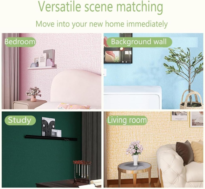 Embossed Linen Floral Wallpaper Metallic Grasscloth Peel and Stick Self-Adhesive Wall Decor