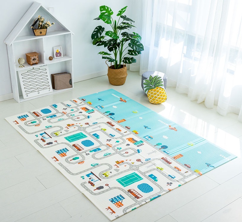 Car City 180 X 200 X 1CM baby play mat, foldable easy carrying
