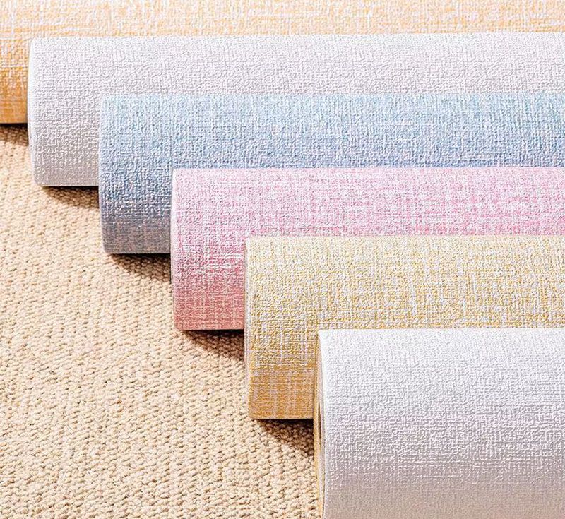 Vinyl XPE Linen Wall Sticker Self Adhesive Thick Foam Wallpaper Thick Linen Wallpaper